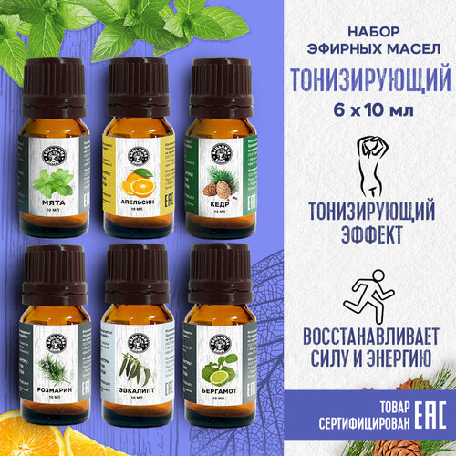 Эфирные масла натуральные для бани и сауны набор Бацькина баня ароматизатор для дома, арома масла 6 шт.