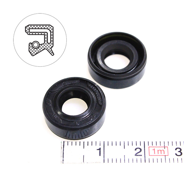 Манжета армированная (Сальник) 8х16х6 (тип 2 / TC) 70NBR (упаковка 2 шт.)