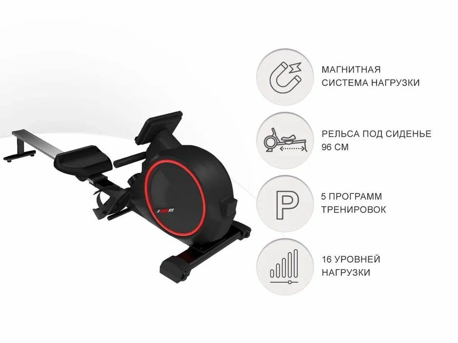 Гребной тренажер UNIXFIT Techno Rower 410 магнитный _вертикальное хранение _до 130 кг.