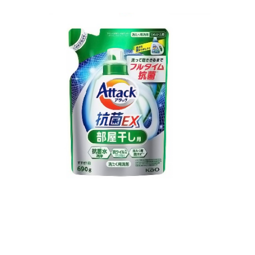 Гель для стирки КАО Attack Antibacterial EX, антибактериальный, аромат трав, сменный блок (690 г)