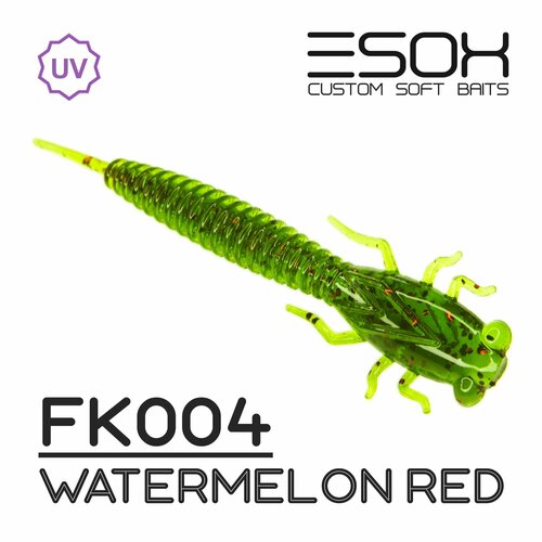 Мягкие приманки Esox X-VIBRA 2.4 (62мм) # FK004 / Watermelon Red (8шт)