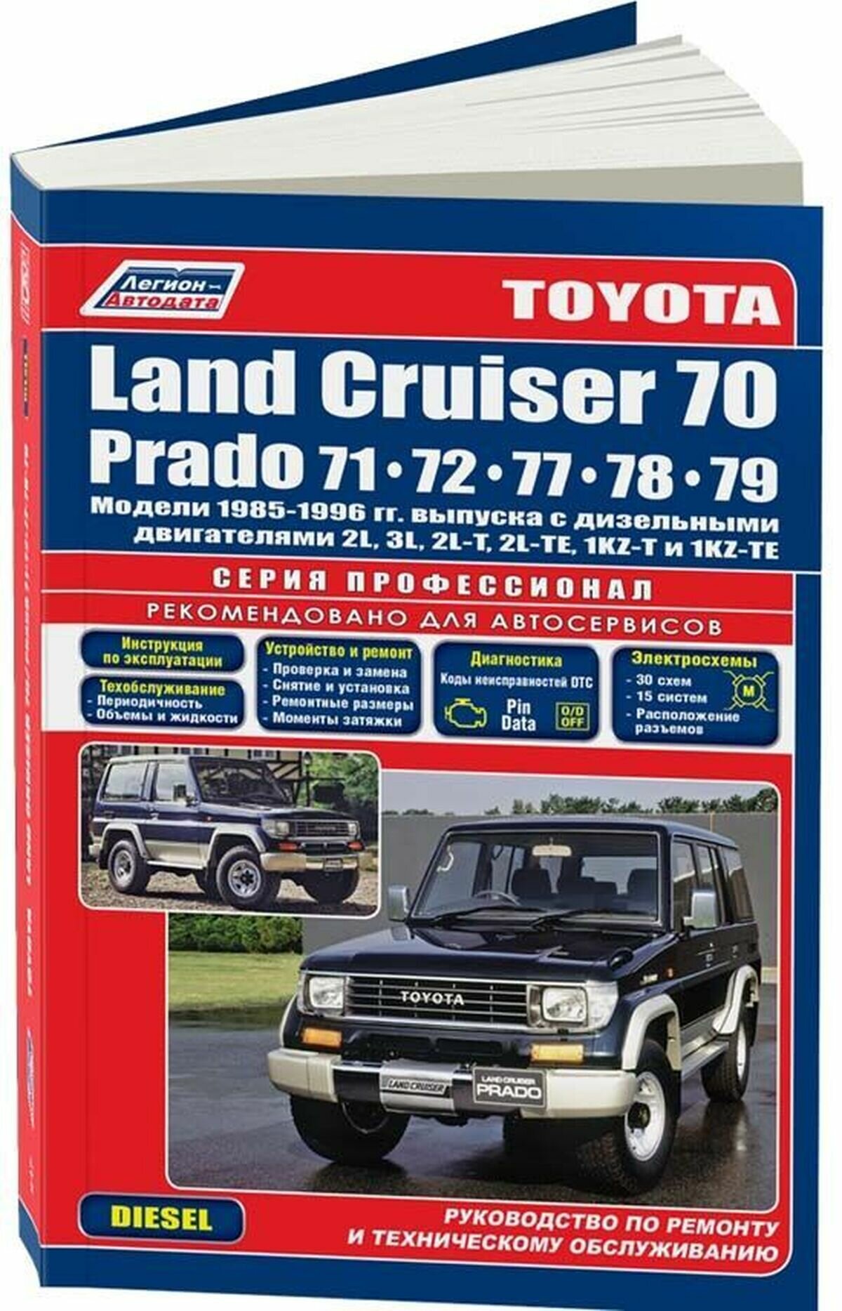 Автокнига: руководство / инструкция по ремонту и эксплуатации TOYOTA LAND CRUISER 70 (тойота ленд крузер 70) дизель 1985-1996 годы выпуска, 5-88850-093-3, издательство Легион-Aвтодата