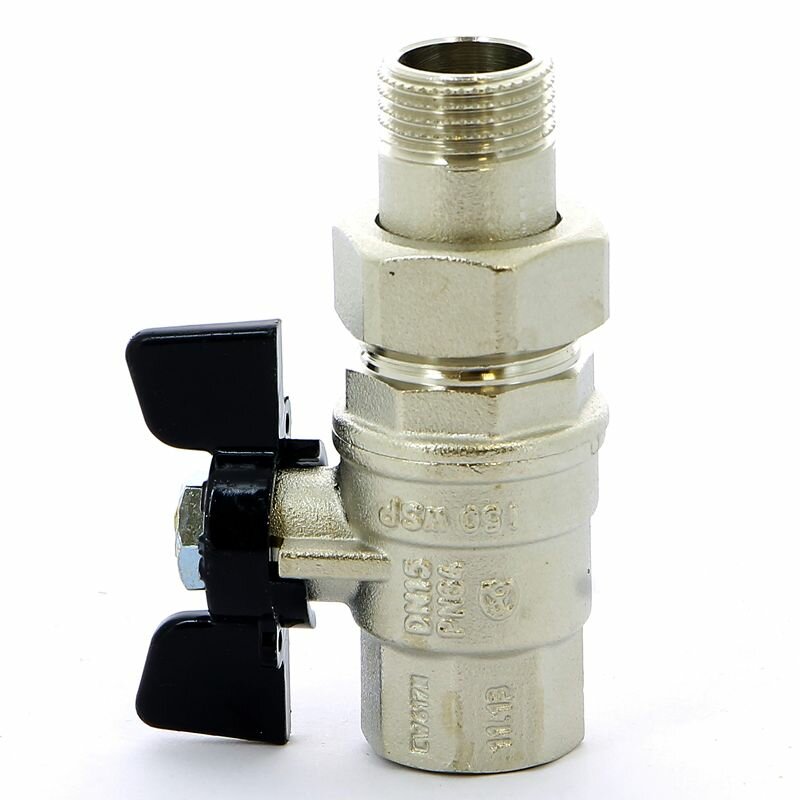 Кран шаровой Bugatti с американкой 1/2" НВ (Oregon 322) — фото 1