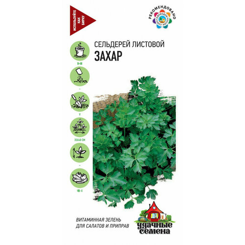 Семена Сельдерей листовой Захар, 0,1г, Удачные семена, 10 пакетиков семена сельдерей листовой захар 0 1г гавриш овощная коллекция 10 пакетиков