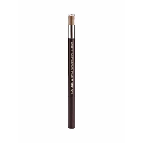 Карандаш-пудра для бровей 02, 0.5 гр*0.3 гр, Pencil & Powder Dual Brow 02. Deep Brown, THE SAEM