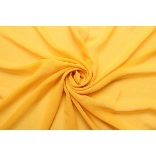 Ткань Шелковый креп-шифон стрейч ярко-жёлтый, ш132см, 0,5 м