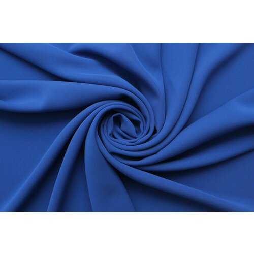 Ткань Креп-стрейч плательный яркий королевский синий, 390 г/пм, ш136см, 0,5 м ткань жаккард стрейч голубовато синий 280 г пм ш136см 0 5 м