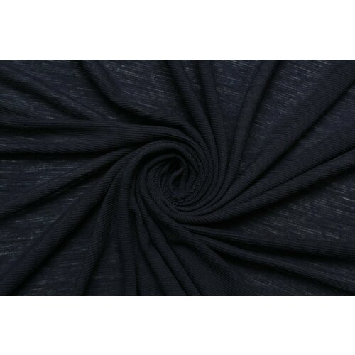 Ткань Трикотаж стрейч «ажурная резинка» тёмно-синий, ш146см, 0,5 м