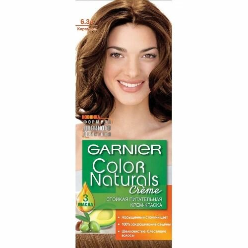 GARNIER Color Naturals стойкая питательная крем-краска для волос 6.34 Карамель, 110 мл - 6 шт