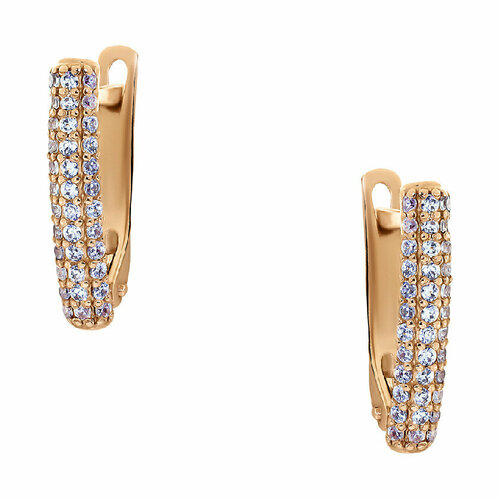 Серьги JEDA, красное золото, 585 проба, фианит, красный, золотой