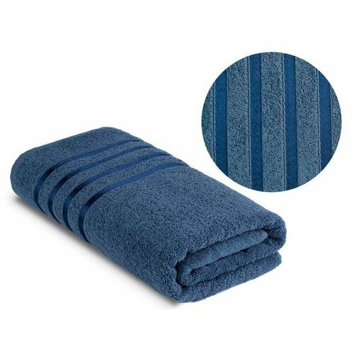 Полотенце махровое 70х140 Эльф цвет серо-синийбордюр 100 хлопок 1118₽