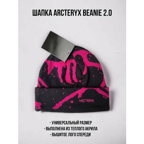 фото Шапка arc'teryx, размер 55/60, розовый, черный