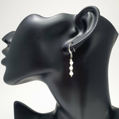 Серьги Жемчужина Жемчужина Юга, перламутр, размер/диаметр 35 мм, белый