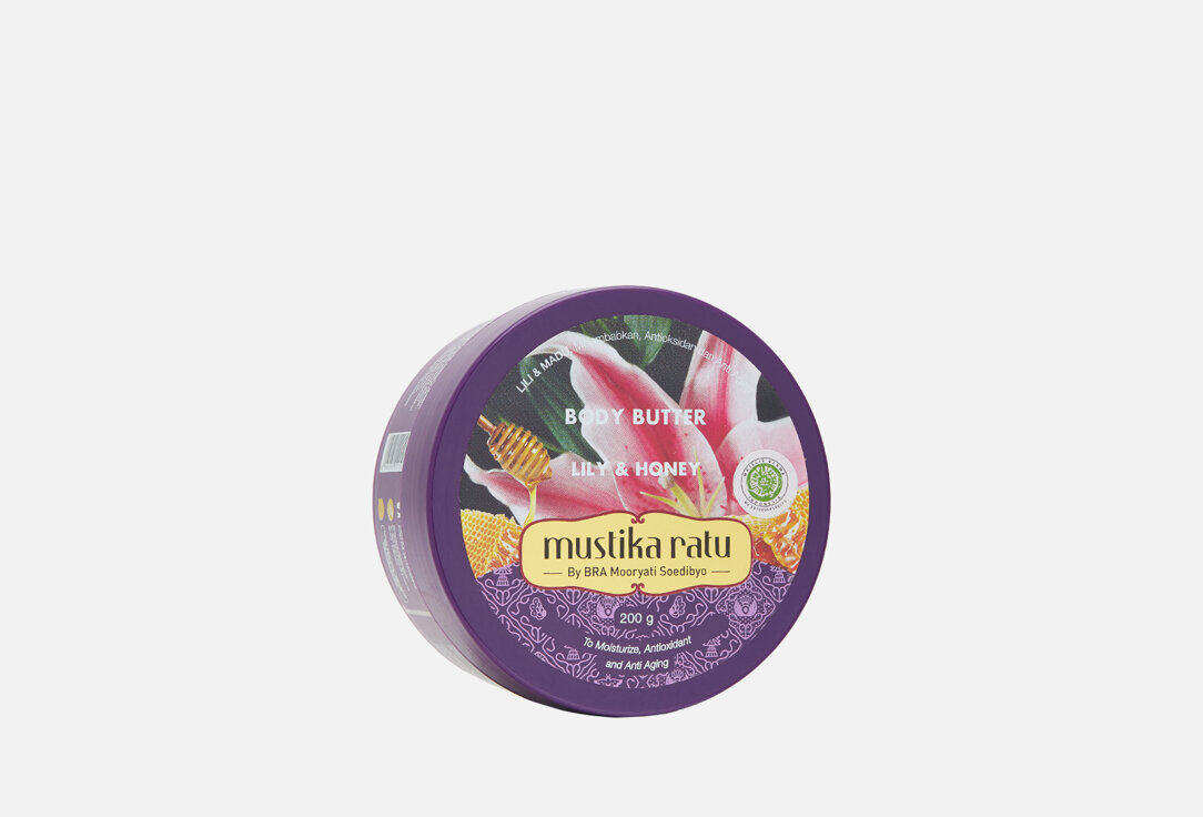 Масло для тела с антиоксидантами MUSTIKA RATU Body Butter Lily & Honey / объём 200 мл