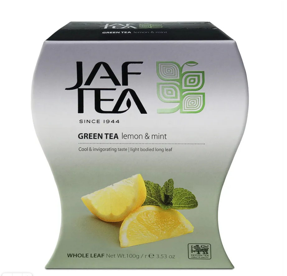 Чай Jaf Tea Lemon&Mint зелёный, с лимоном и мятой 100 г.