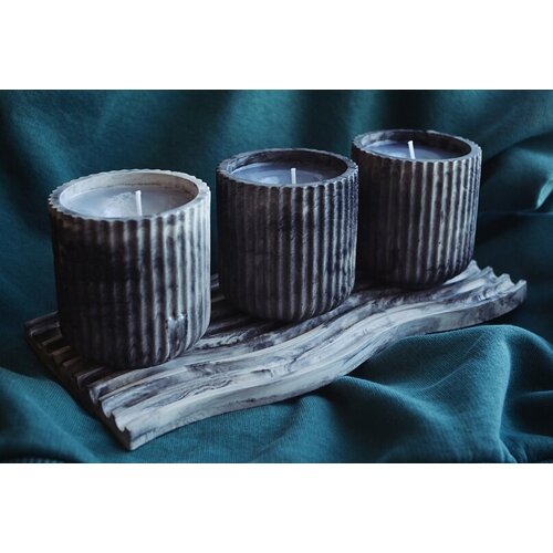 Набор из 3х ароматических свечей на подставке 