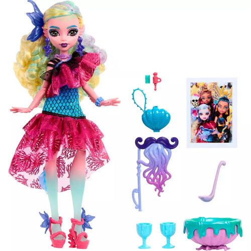 Monster High Lagoona Blue Doll In Monster Ball Party Dress With Accessories - Кукла Монстер Хай Лагуна Блю с аксессуарами HNF71 кукла монстер хай лагуна блю пижамная вечеринка mattel