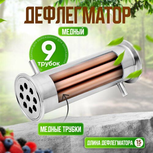 Дефлегматор медь 2 дюйма для самогонного аппарата Органик 2024 серебристый, серый, медный