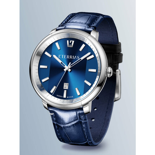 фото Наручные часы l'terrias, серебряный, синий