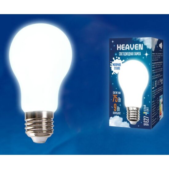 Светодиодная лампа Uniel LED-A60-9W/4000K/E27/FR GLH01WH