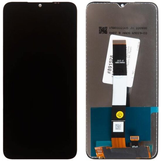 Дисплей Rocknparts в сборе с тачскрином для Xiaomi Redmi 9A, Redmi 9C, черный (original lcd)