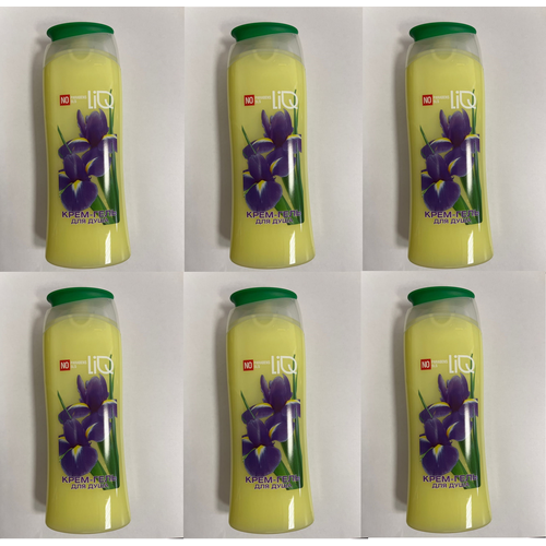 LiQ Крем-гель для душа Ирис и миндальное молочко, 400 мл, 6 штук