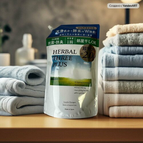 Гель для стирки белья с ароматом тропических фруктов Mitsuei в мягкой упаковке 1,450 кг.