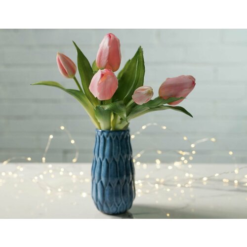 Искусственный букет тюльпаны "нежность весны", светло-розовый, 28 см, EDG 216003-53-1
