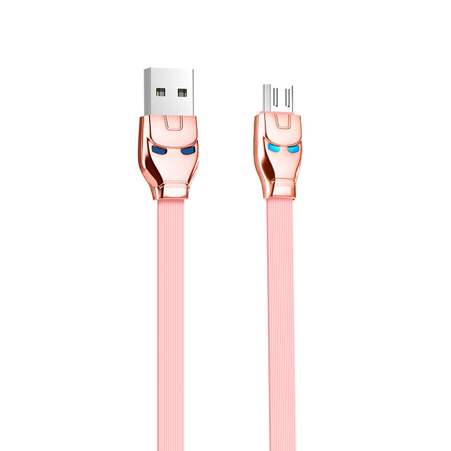 Кабель USB HOCO U14 Steel man USB - MicroUSB, 2.4А, 1.2 м, розовое золото