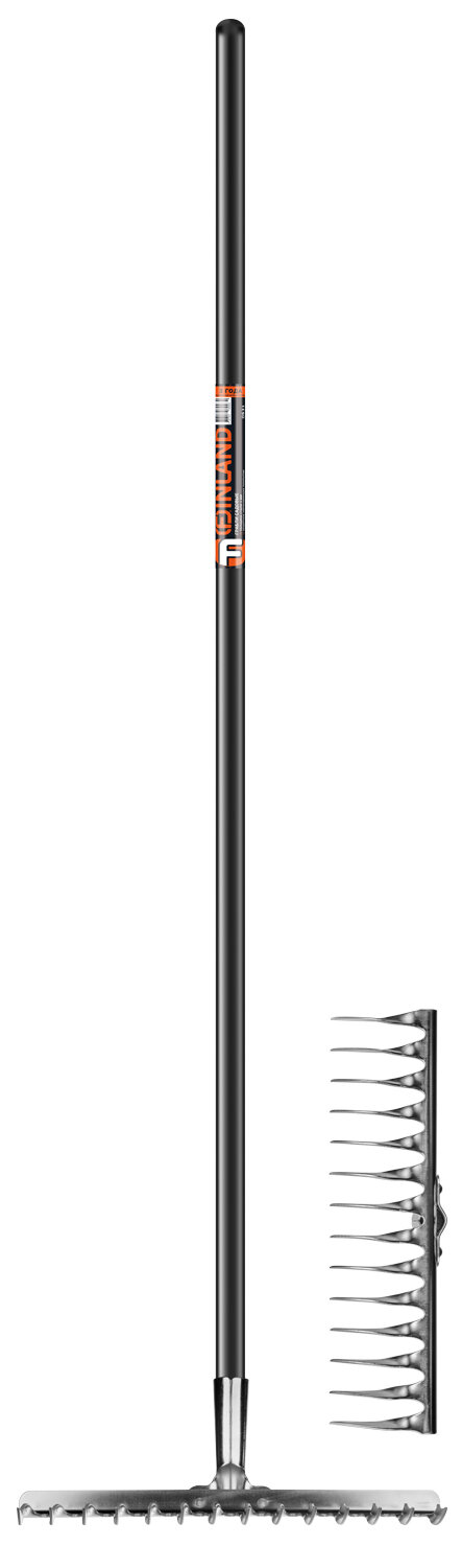 фото Грабли с нержавеющим покрытием 14зуб. с черенком арт.0531-ч,