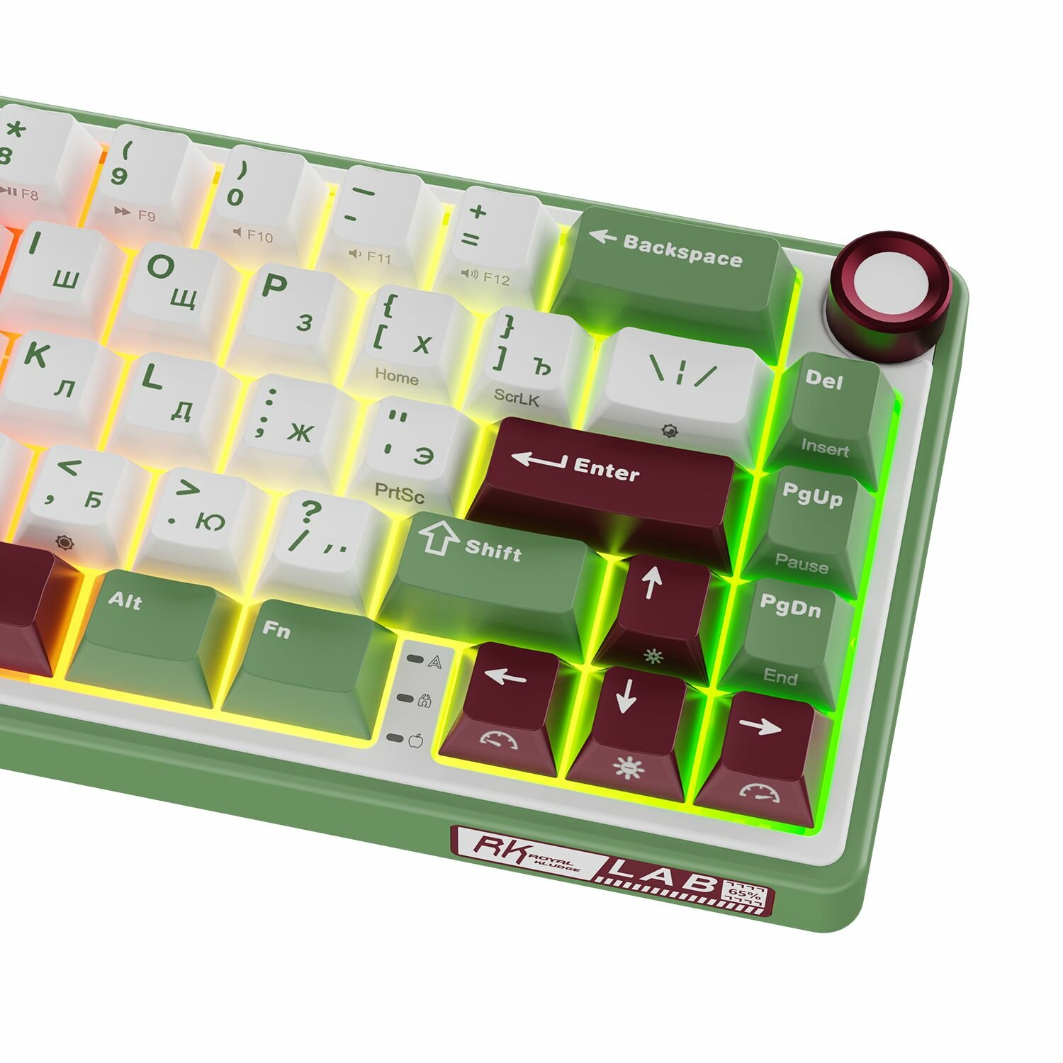 Компактная (65%) механическая клавиатура Royal Kludge R65 - проводная , 66 клавиш, Gasket Mount, Green Sand, переключатели RK Brown