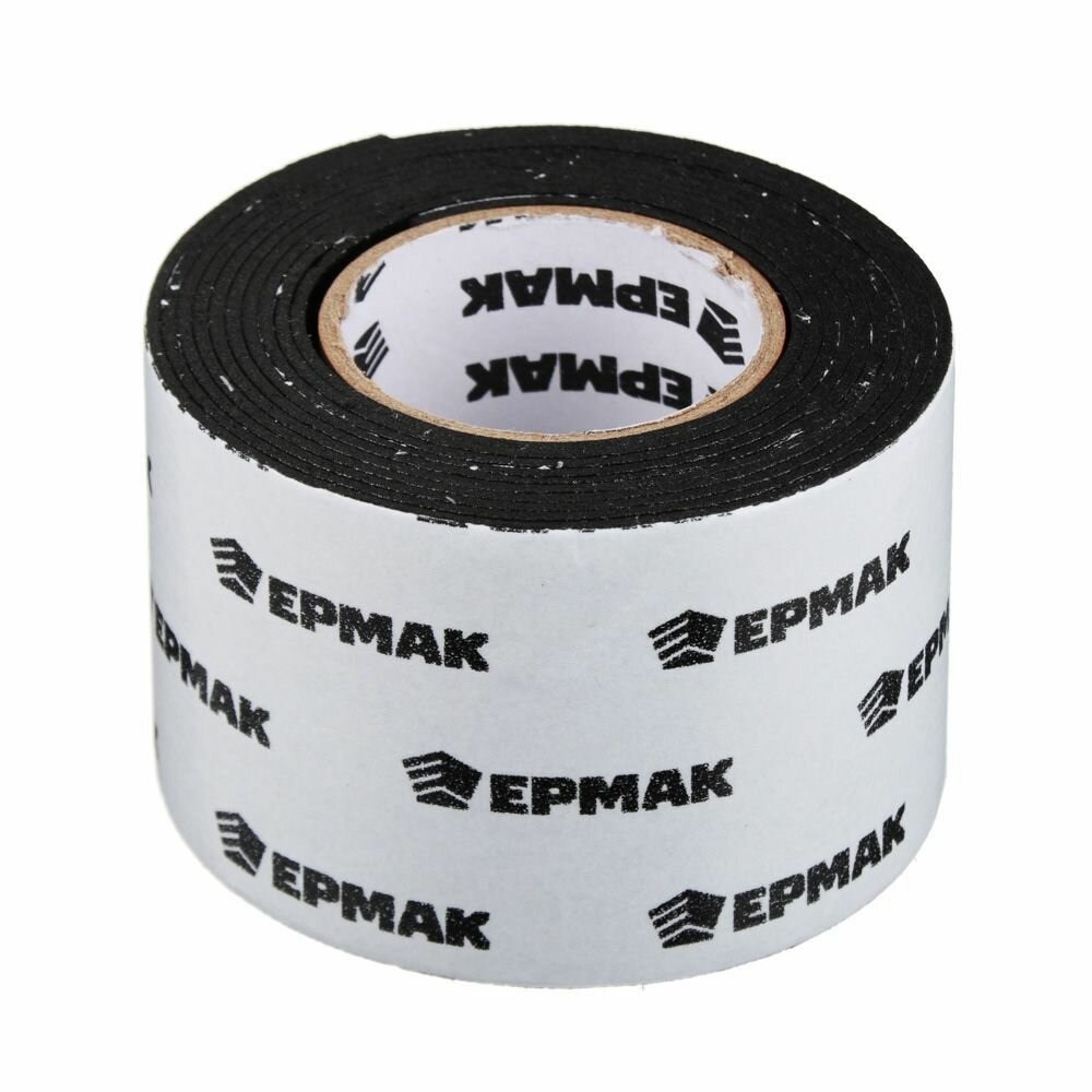 Лента клеящая монтажная 2-х сторонняя ермак, для авто, 50мм x 2м черная