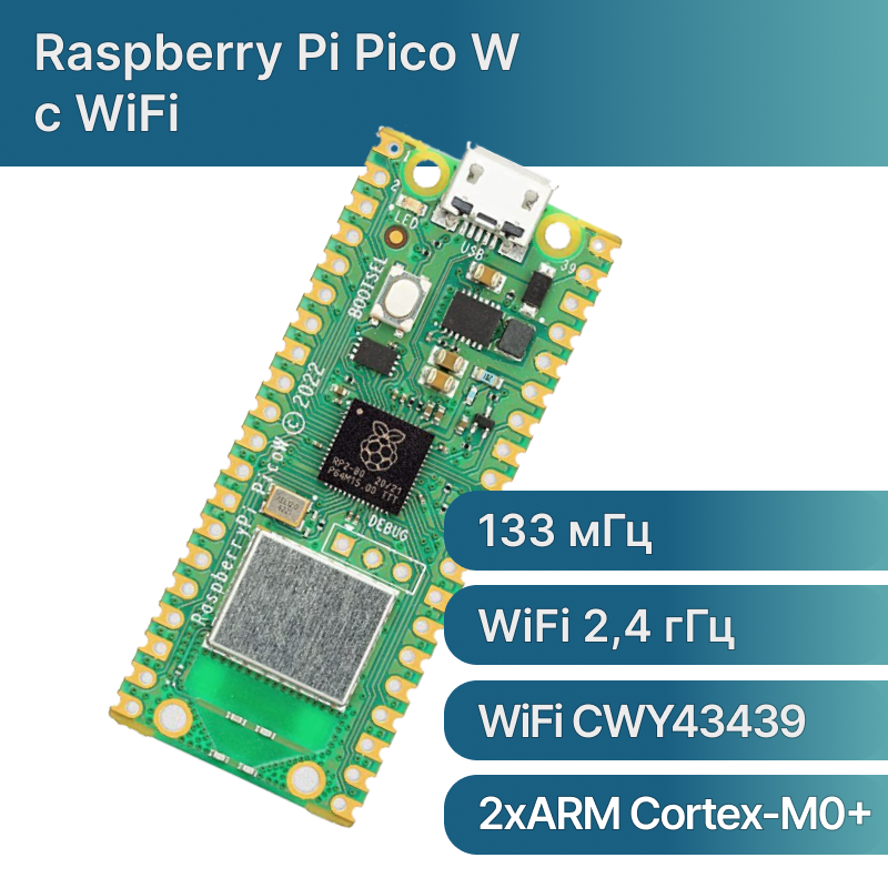 Плата Raspberry Pi Pico W c Wi-Fi