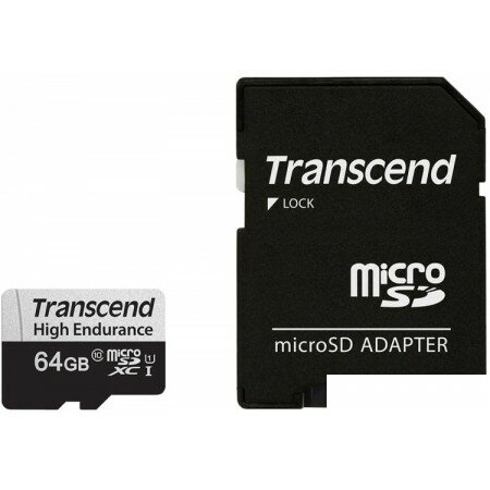 Карта памяти Transcend microSDXC TS64GUSD350V 64GB (с адаптером)