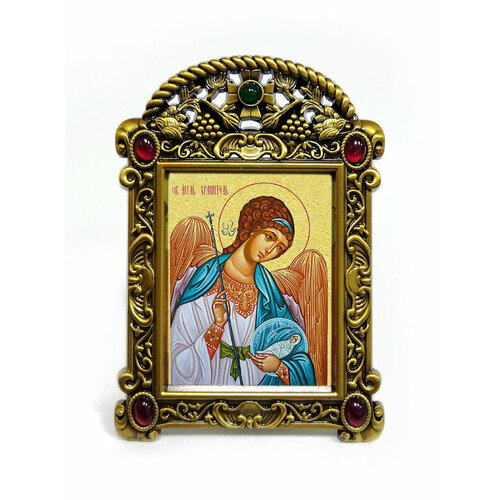 Икона "Ангел Хранитель" (в синем) в рамке-киоте "VISANTI", размер 9,5х6,7см.