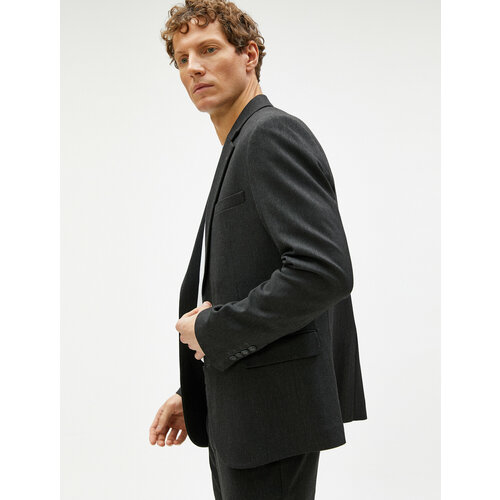 Пиджак KOTON, размер 48, серый пиджак размер 48 серый