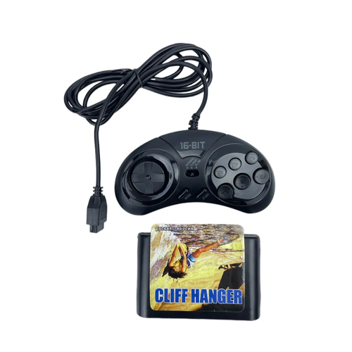 Геймпад Turbo с картриджем для Sega Cliff Hanger для приставки Sega узкий разъем черный