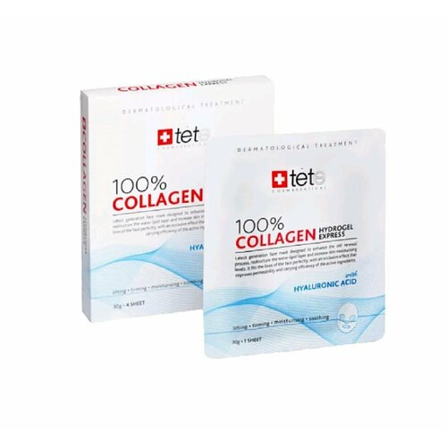 TETe Cosmeceutical 100% Collagen Express Hydrogel Mask Гидроколлагеновая маска моментального действия волшебная маска спасение моментального действия goddess 50 мл sensopure