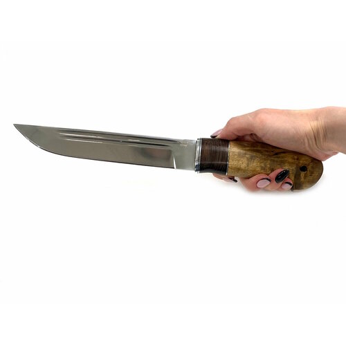 Нож Засапожный, кованая Х12МФ, стаб. карельская береза, венге
