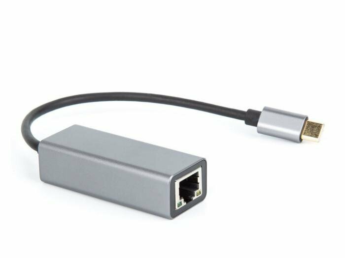 Кабель-переходник USB 3.1 Type-C -->RJ-45 1000Mbps Ethernet, Aluminum Shell, 0.15м VCOM