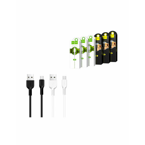 кабель hoco x20 flash usb microusb 1 м 1 шт черный Кабель USB - MicroUSB Hoco X20 (3 м.) Черный