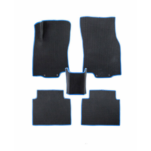 EVA ева коврики в салон для Lada / Лада Largus 2012-> черный/синий кант EVA