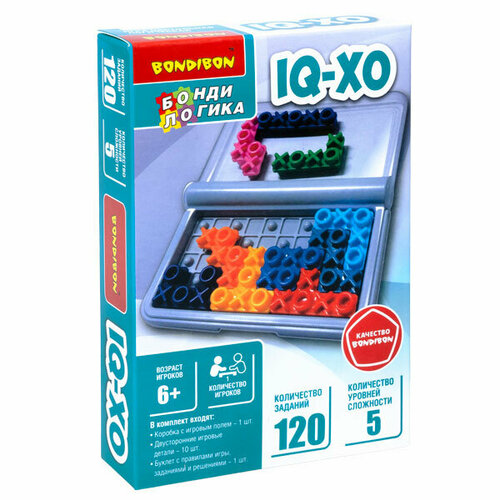 Игра настольная логическая БондиЛогика Bondibon IQ-XO bondibon бондилогика iq спутник гения вв5532 разноцветный