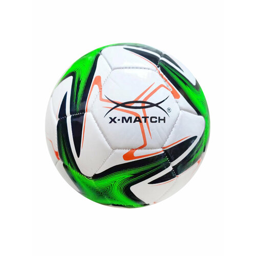 Мяч футбольный бело-зеленый 1 слой вспененный PVC