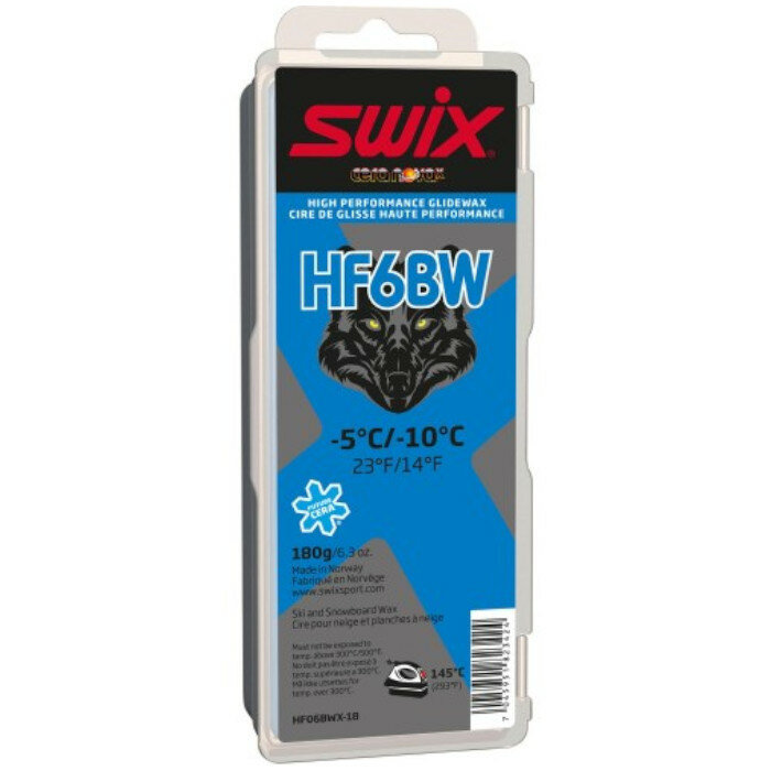 Парафин высокофтористый SWIX HF6BWX Black (-5°С -10°С) 180 г.