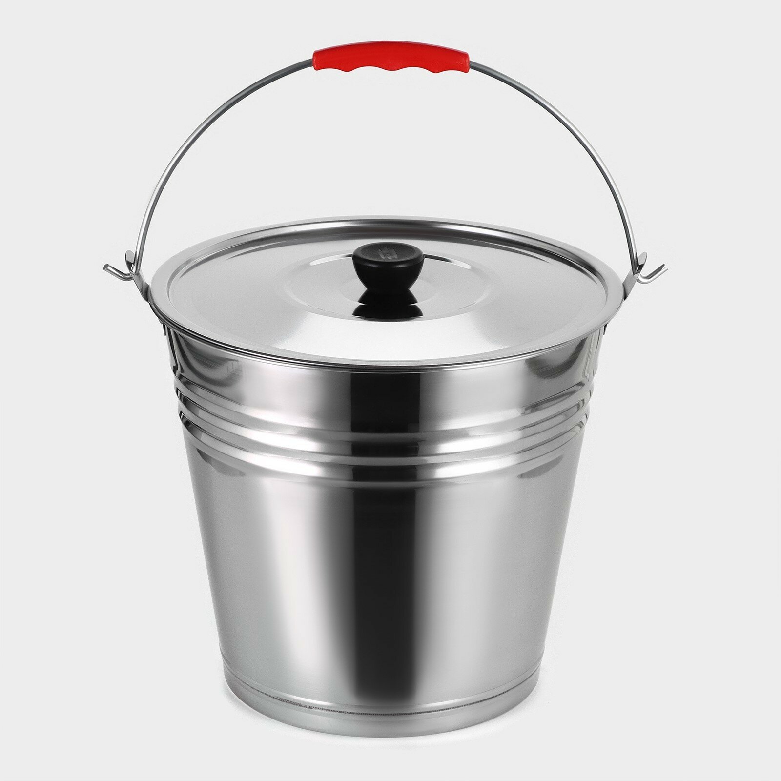 фото Ведро с крышкой, 8 л, d=28 см, из нержавеющей стали AISI 201