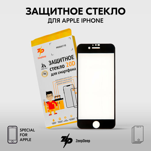 Защитное стекло (поклейка на экран) для iPhone 6, 6S, черное Full Glue ZeepDeep 10/20D защитное стекло для iphone 6 6s черное black full glue zeepdeep 10 20d