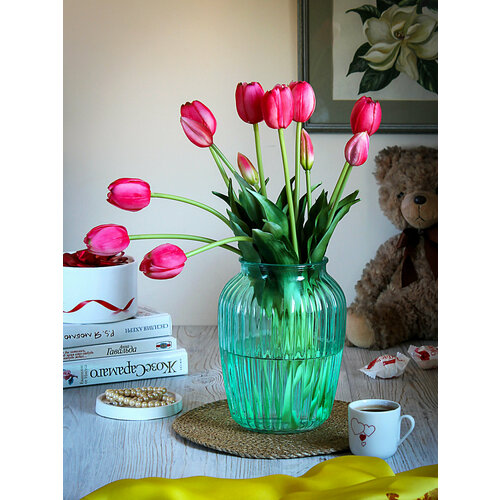 Стеклянная ваза для цветов 19,5 см