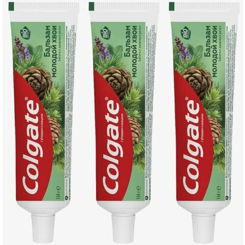 Colgate Зубная паста Бальзам молодой хвои, 100 мл, 3 шт набор зубных паст colgate бальзам молодой хвои 100 мл гранат 100 мл