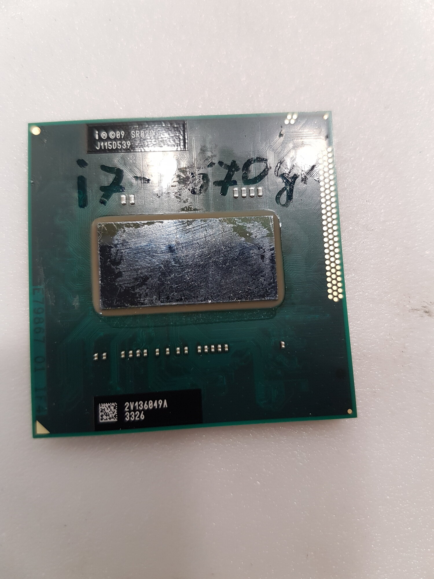 Процессор для ноутбука Intel Core i7-2670QM PPGA988 2.2-3.1 ГГц SR02N 45W HD Graphics 3000